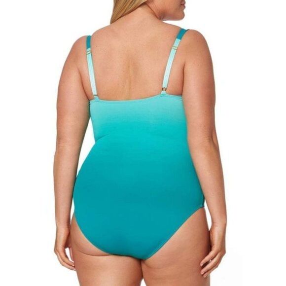 Bleu Rod Beattie Sea Dive Ruched One Piece 18W - Picture 2 of 13